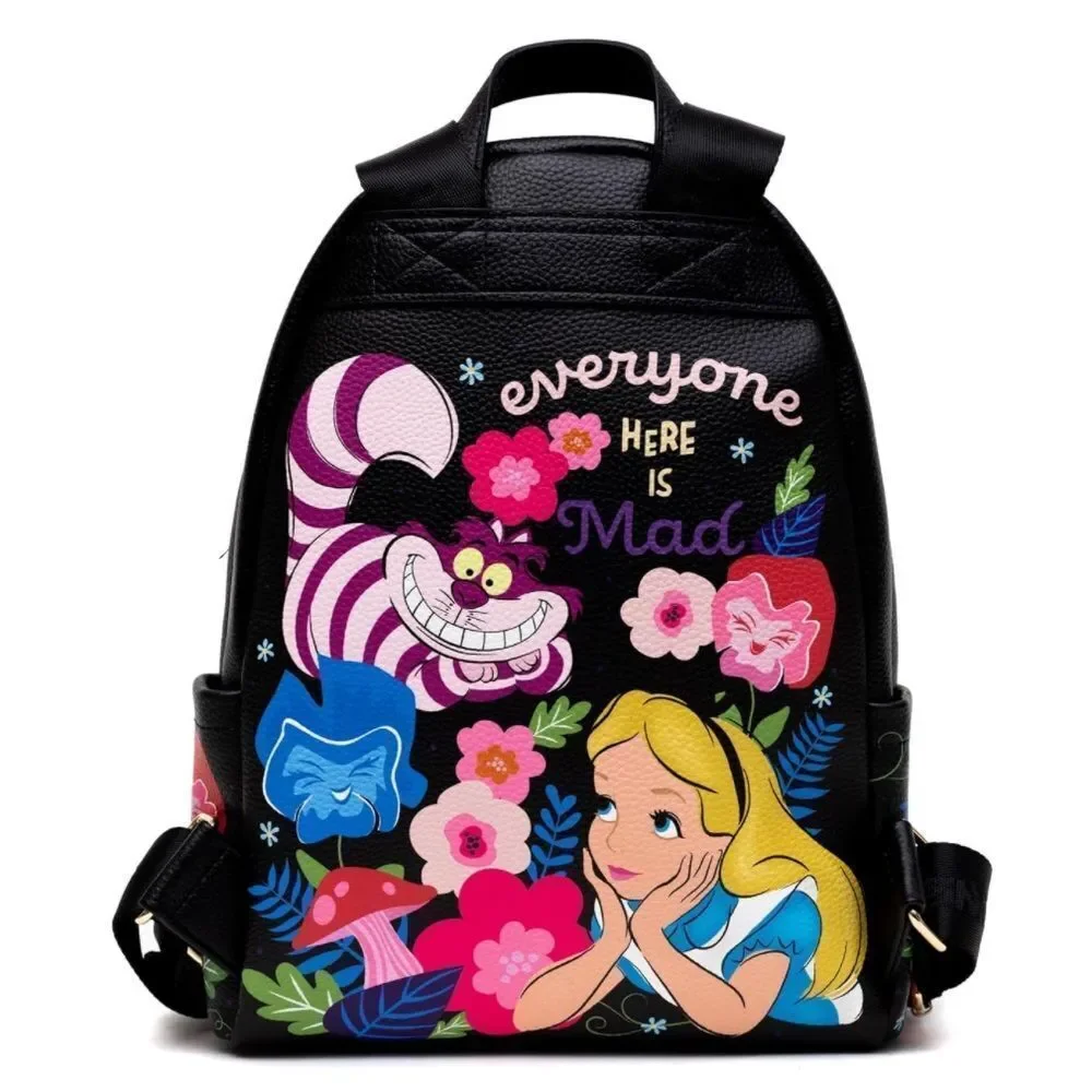 Wondapop Disney Cheshire Cat 12” Vegan Leather Mini Backpack in Black. NWT!